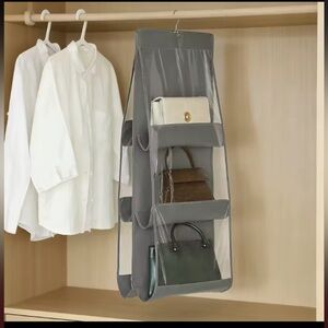 Elegant Gray Hanging Purse Organizer